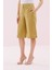 Geniş Paça Keten Bermuda Pantolon Olive Y2512044_027 4