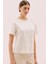 Bisiklet Yaka Kısa Kol Örme T-Shirt Bej Y2523832_024 3