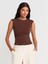 21054 Büzgülü Basic T-Shirt-Açık Kahve 1
