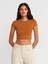 31810 Bisiklet Yaka Crop T-Shirt-A.kiremit 3