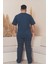 Büyük Beden Pamuklu Cepli Kısa Kollu Erkek Pijama Takımı 3