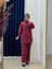 Idil Çilek Kumaş Mini Düğmeli Pantolonlu TAKIM-Zİ2186 Bordo 1