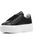 Kadın Siyah Bağcıklı Kalın Tabanlı Deri Sneaker 4
