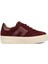 Kadın Bordo Bağcıklı Kalın Tabanlı Süet Deri Sneaker 1