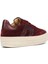 Kadın Bordo Bağcıklı Kalın Tabanlı Süet Deri Sneaker 5