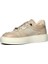 Kadın Bej Pudra Bağcıklı Kalın Tabanlı Deri Sneaker 4
