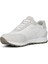 Kadın Beyaz Bağcıklı Kalın Tabanlı Süet Deri Sneaker 4