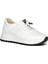 Kadın Beyaz Bağcıklı Kalın Tabanlı Deri Sneaker 3