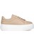 Kadın Pudra Bağcıklı Kalın Tabanlı Deri Sneaker 1