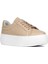 Kadın Pudra Bağcıklı Kalın Tabanlı Deri Sneaker 3
