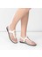 Kadın Beyaz Bilekten Bantlı Parmak Arası Deri Sandalet 2