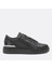 Erkek Siyah Bağcıklı Kalın Tabanlı Deri Sneaker 1