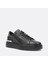 Erkek Siyah Bağcıklı Kalın Tabanlı Deri Sneaker 3