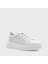 Erkek Beyaz Bağcıklı Kalın Tabanlı Deri Sneaker 3