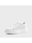 Erkek Beyaz Bağcıklı Kalın Tabanlı Deri Sneaker 4