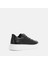 Erkek Siyah Bağcıklı Kalın Tabanlı Deri Sneaker 5