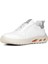 Erkek Beyaz Bağcıklı Kalın Tabanlı Deri Sneaker 4