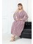 Bürümcük Elbise Belden Oturtma Lastikli Yazlık Desenli 2xl - 5xl Çıtır Leopar Bordo 4