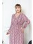 Bürümcük Elbise Belden Oturtma Lastikli Yazlık Desenli 2xl - 5xl Çıtır Leopar Bordo 5