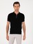 Erkek Siyah Slim Fit Fermuarlı Polo Yaka Triko T-shirt 50300797-VR046 1
