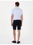 Erkek Lacivert Slim Fit Beli Lastikli Bağcıklı Dokuma Şort 50305677-VR033 4