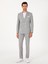 Erkek Açık Gri Slim Fit %100 Yün Çizgili Kruvaze Takım Elbise 50306346-VR001 1