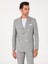 Erkek Açık Gri Slim Fit %100 Yün Çizgili Kruvaze Takım Elbise 50306346-VR001 3