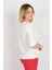 Kadın Truvakar Kol Bisiklet Yaka Basıc Bluz 22721 Ekru 4