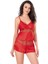 - Kırmızı Saten Babydoll Şort Takımı 2