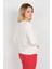 Kadın Uzun Kollu V Yaka Işleme Detaylı Bluz 4565 Ekru 4
