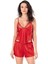 - Kırmızı Saten Babydoll Şort Takımı 1