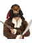 Kahve Renk Şapkalı Siyah Sakallı Pipolu Jack Sparrow Denizci Korsan Gözlüğü 24X25 cm 2