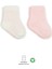 Puan Derby Penye Soket Çorap 2'li Pembe Ekru 1