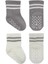 Çemberli Kaymaz Soket Çorap 2'li Gri Ekru 2