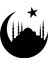 Ay Yıldız Içinde Cami Oto Özel Yeni Sticker Siyah 25 x 27 cm 1