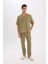 %100 Pamuk Relax Fit Rahat Kesim Yazlık Müslin Kısa Paça Pamuklu Jogger Pantolon D6144AX25SM 3