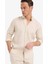 %100 Keten Regular Fit Polo Yaka Yazlık Basic Düz Uzun Kollu Gömlek C1825AX25SM 1