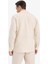 %100 Keten Regular Fit Polo Yaka Yazlık Basic Düz Uzun Kollu Gömlek C1825AX25SM 5