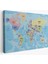 - Türkçe Dünya Haritası Ülke Başkentli ve Okyanuslu Dekoratif Kanvas Tablo 2232 2