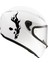 Tek Renk Alevli Kafatası (Flaming Skull Helmet Stickers) Kask Sticker Etiket Modeli 1