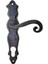 Antika Tarz Dekoratif Pirinç Kıvrık Yale Kapı Kolu - 210X43 Mm, Oksit 1