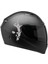 Tek Renk Alevli Kafatası (Flaming Skull Helmet Stickers) Kask Sticker Etiket Modeli 1