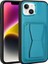 Apple iPhone 14 Plus Kılıf Kartlıklı Standlı ​pu Deri Tkdr Memo Kapak-Mavi 1