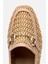 Kadın Bej Hasır Detaylı Tokalı Loafer 4