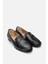 Kadın Siyah Tokalı Şık Klasik Loafer 4