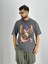 Erkek Yıkamalı Kumaş Baskılı T-Shirt 1