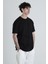 Siyah Halat Detaylı Tasarım T-Shirt 4