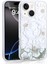 iPhone 15 Uyumlu Kılıf Sıvılı Simli Baskılı Şeffaf Arka Yüzey Tkdr Mossa Silikon Kapak-Gri 1