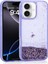 iPhone 16 Uyumlu Kılıf Sıvılı Simli Şeffaf Arka Yüzey Tkdr Keto Silikon Kapak-Mor 1