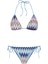Renkli Triko Üçgen Bikini Takım 1